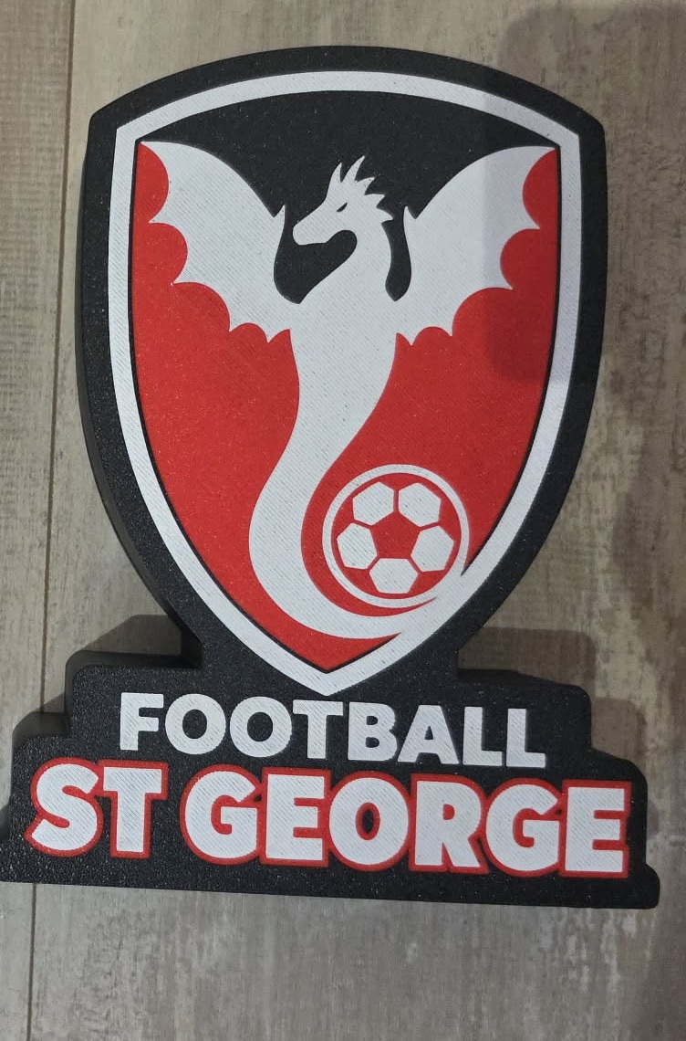 Red black and white football St George themed finished project by VortForge