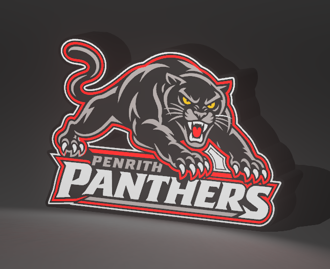 Finished Panthers illuminated display project by VortForge